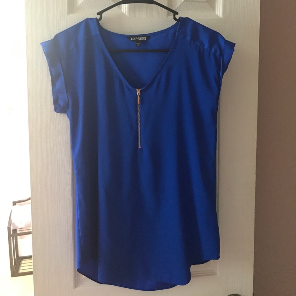 XS royal blue zip top from Express