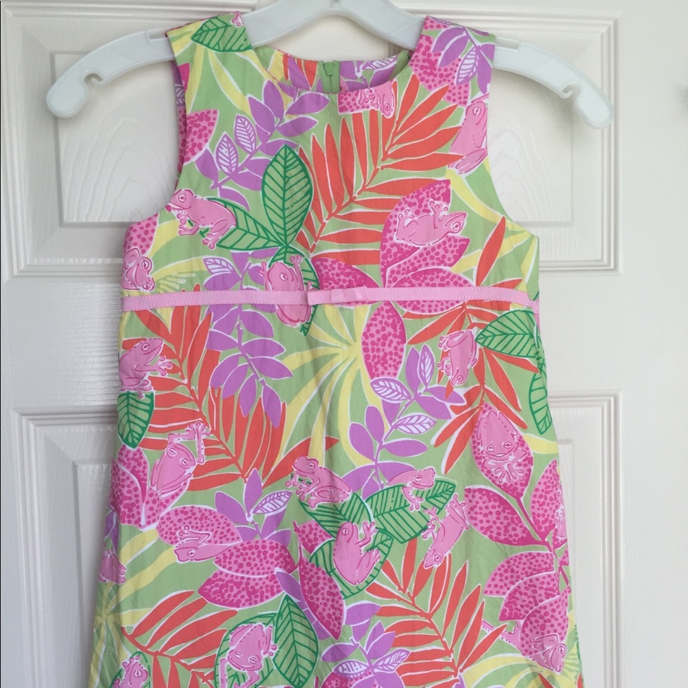 Lilly Pulitzer girl's tropical print shift dress 6