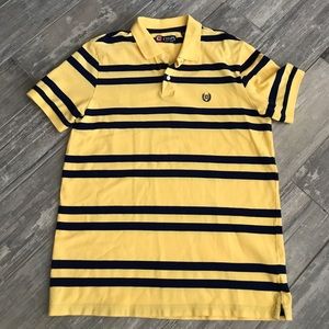 Chaps yellow and navy polo