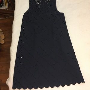 J. Crew navy laser cut dress
