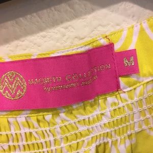 Macbeth Collection by Margaret Josephs Tops - Margaret Josephs yellow printed lace up blouse Macbeth Collection by Margaret Josephs Tops - Margaret Josephs yellow printed lace up blouse