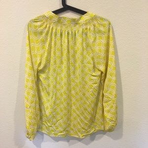 Macbeth Collection by Margaret Josephs Tops - Margaret Josephs yellow printed lace up blouse Macbeth Collection by Margaret Josephs Tops - Margaret Josephs yellow printed lace up blouse