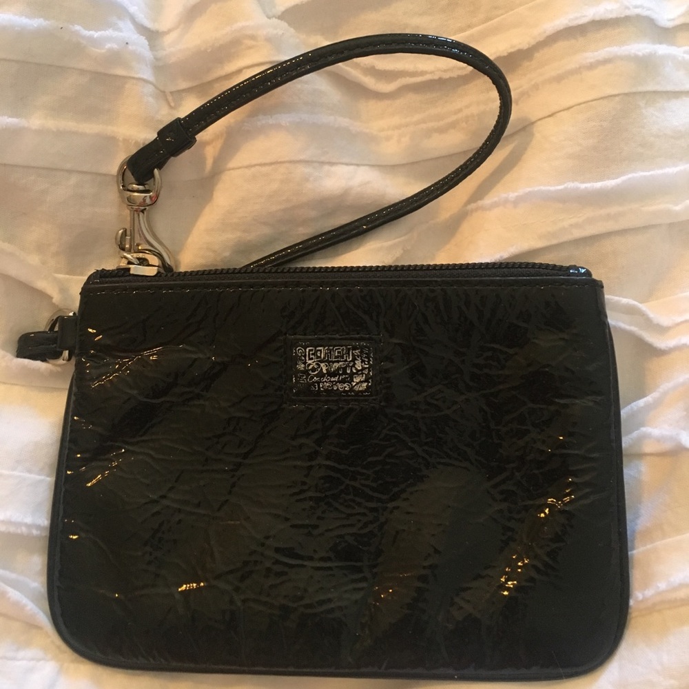 Coach Poppy Wristlet- Black Patent