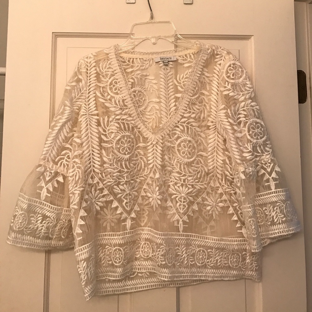 Lucy Paris Sheer Lace Top XS