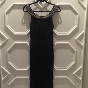 Black evening gown with jeweled neck Size 4/6