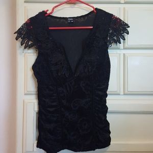 Black velvet top