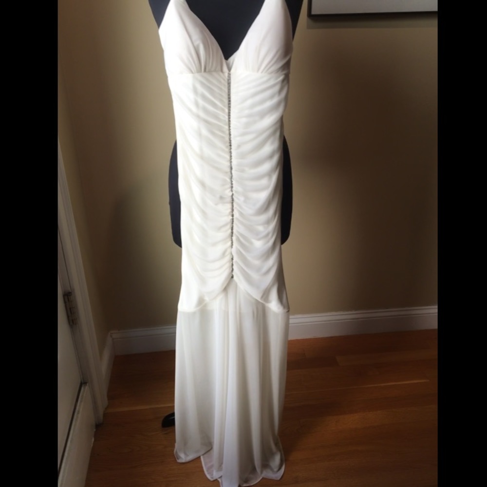 Beautiful white floor length sheer dress