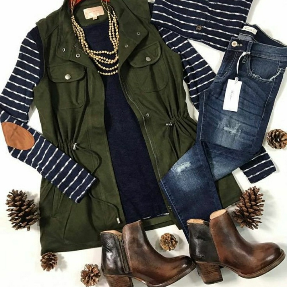 Olive Utility Vest - Picture 5 of 6