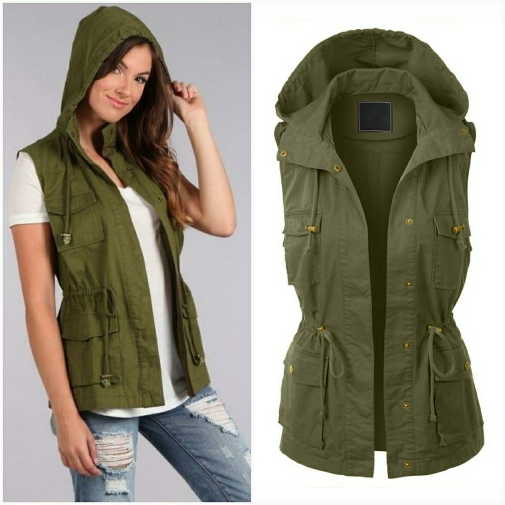 Olive Utility Vest - Picture 4 of 6