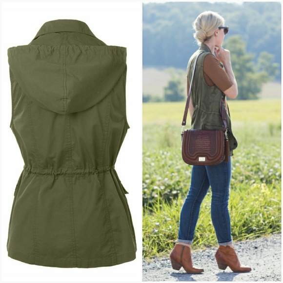 Olive Utility Vest - Picture 2 of 6