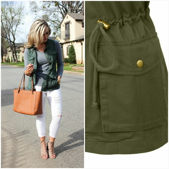 Olive Utility Vest - Picture 3 of 6