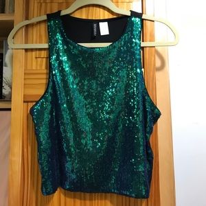 Sequin crop top
