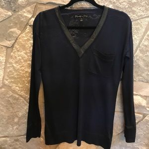 Elizabeth and James Leather Accent Knit Top