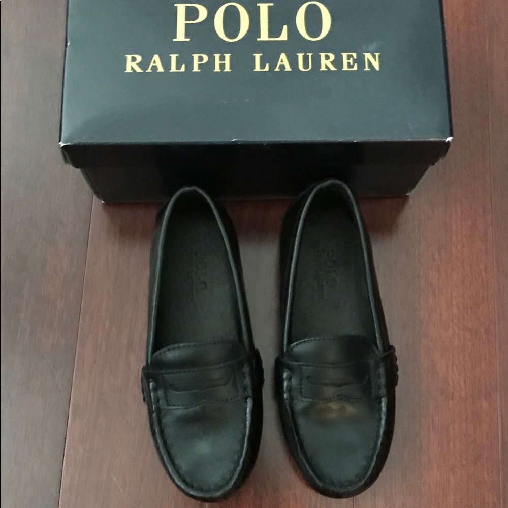 Ralph Lauren black leather loafers