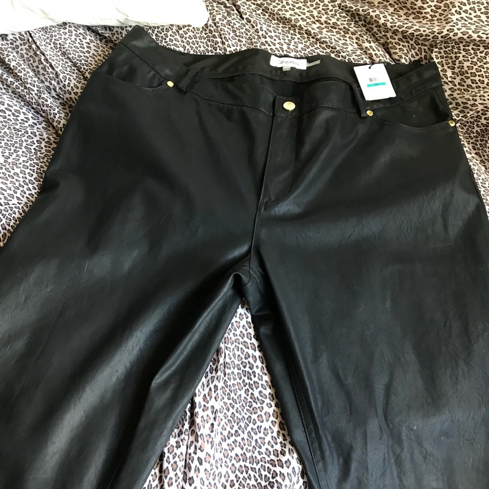 size 16 Calvin Klein Pleather Pants