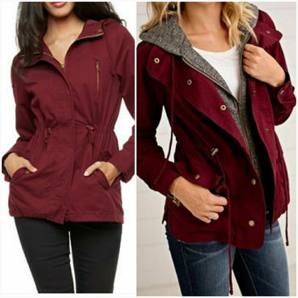 Burgundy Utility Jacket - Picture 4 of 6
