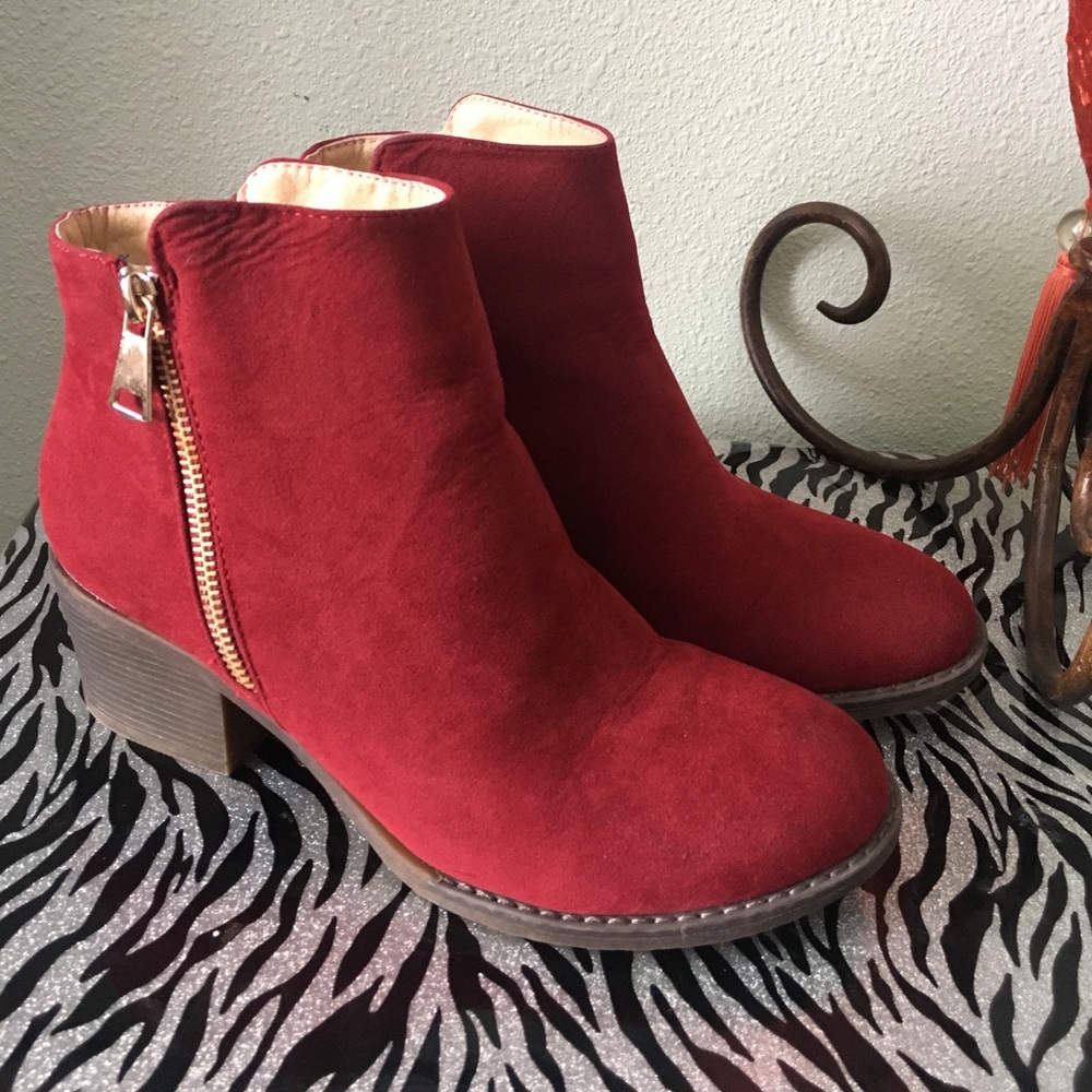 Red Ankle Boots