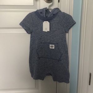 Baby boy GAP blue one piece shorts with hood NWT