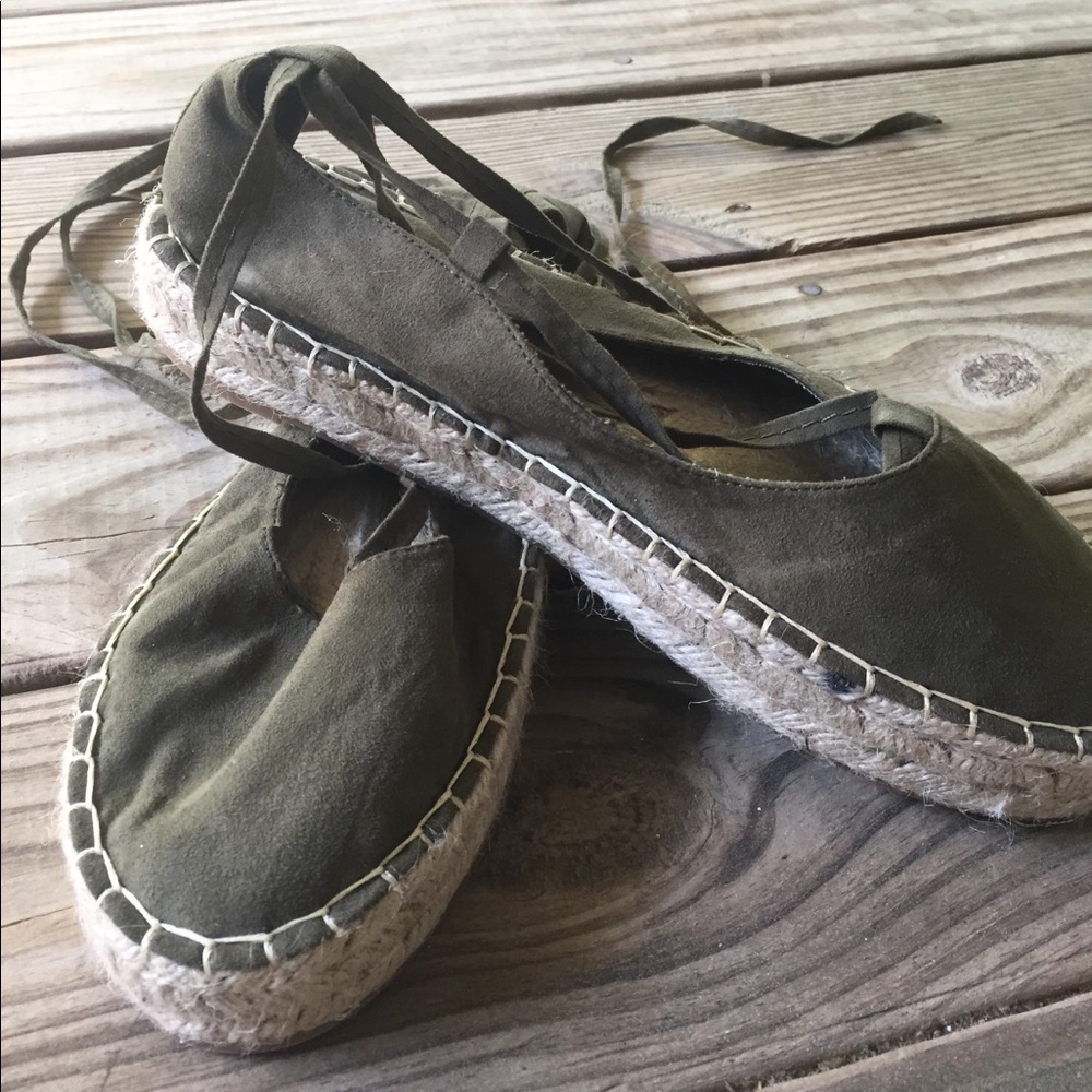 Faux Suede Tie-Up Espadrilles