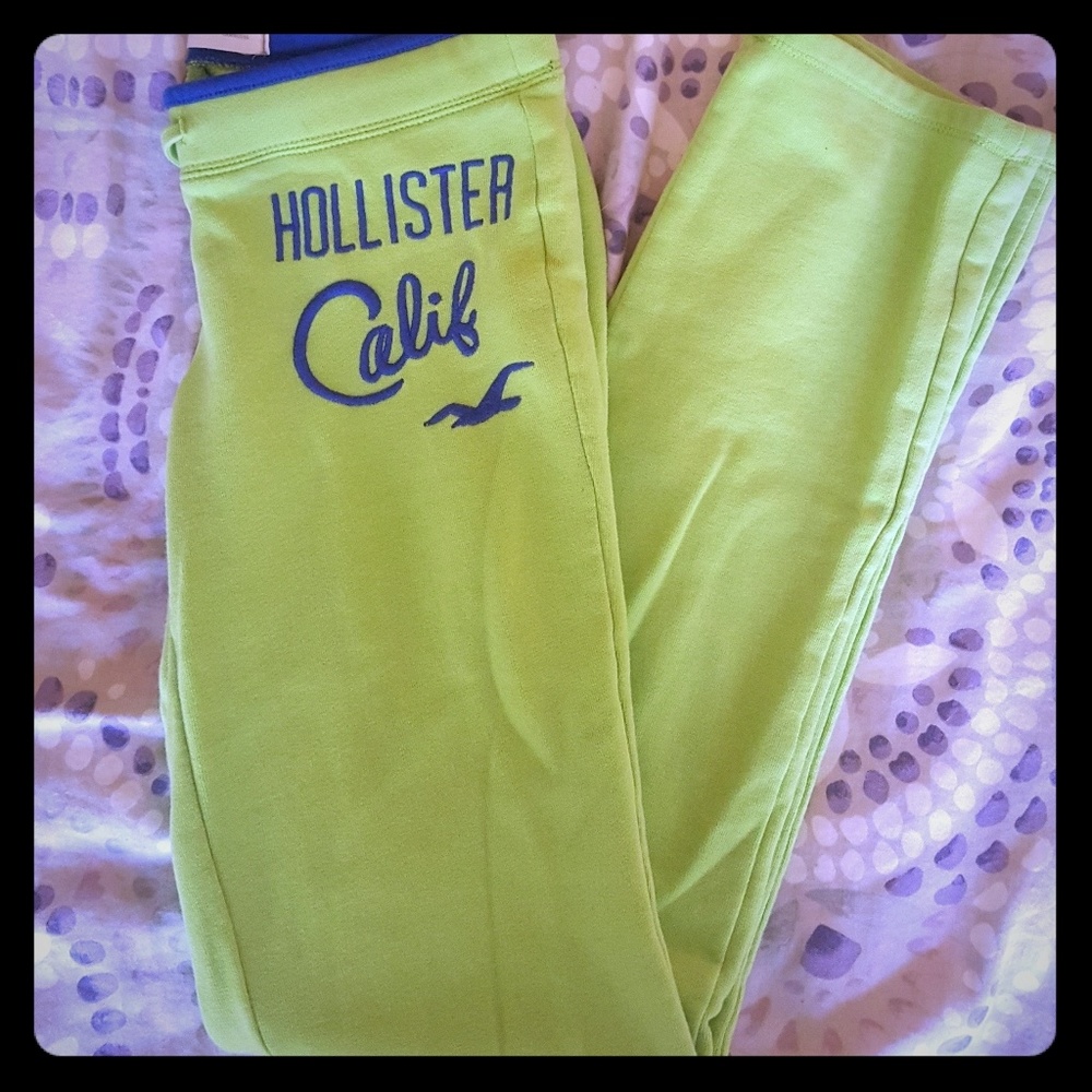 Lime green Hollister straight leg sweatpants