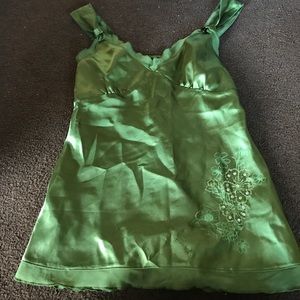 Size medium satin green tank