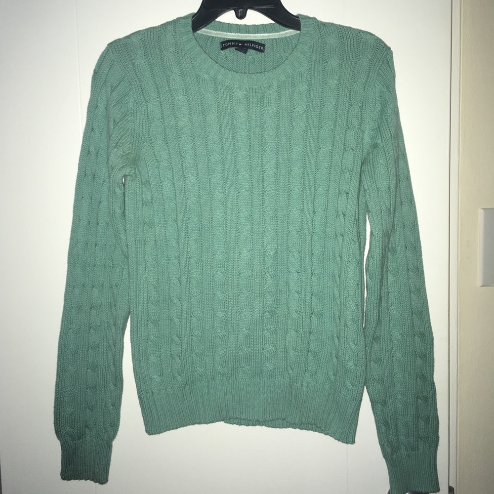 Tommy Hilfiger crew beck sweater, aqua, small