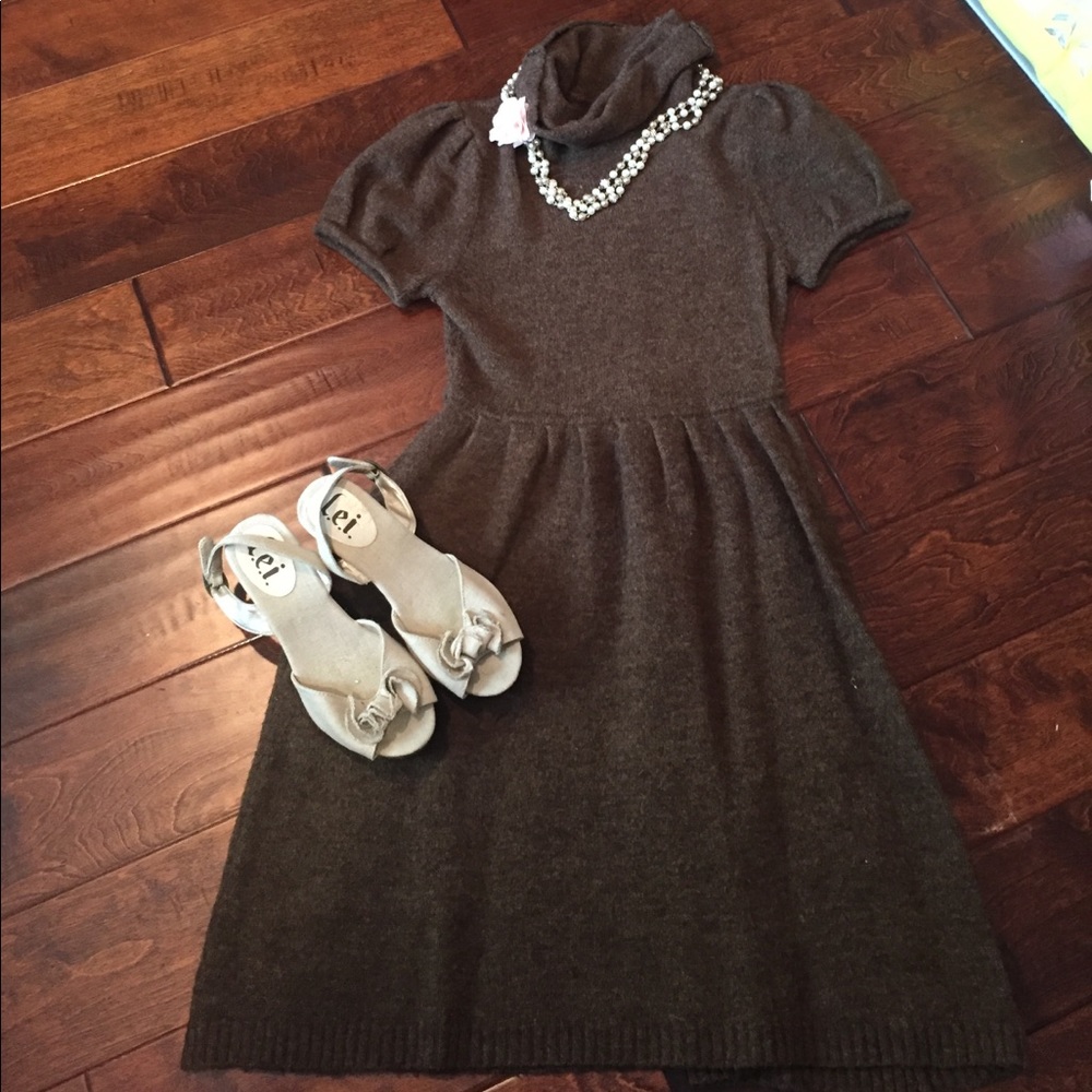Brown sweater dress