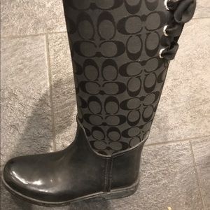 Coach black rain boots 7.5