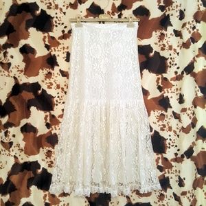 Vintage lace maxi skirt
