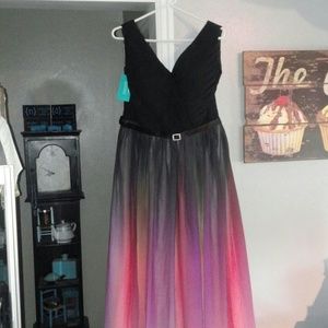 Floor length ombre formal ball gown or prom dress