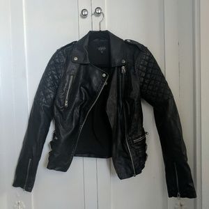 Topshop pleather moto jacket (size 4)