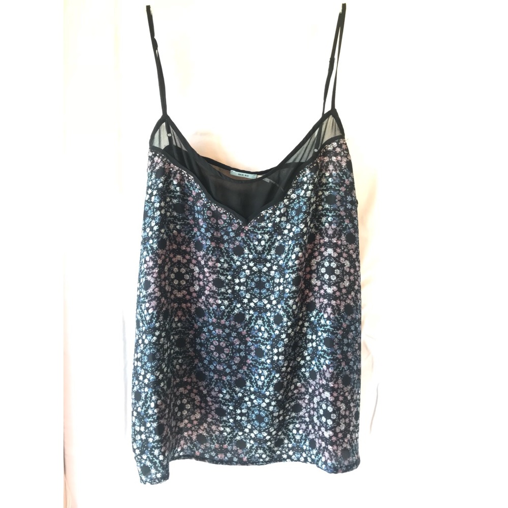 Kimchi Blue floral tank top w/ mesh detail (NWOT)