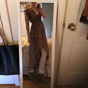 Sheer fall hi low top/dress
