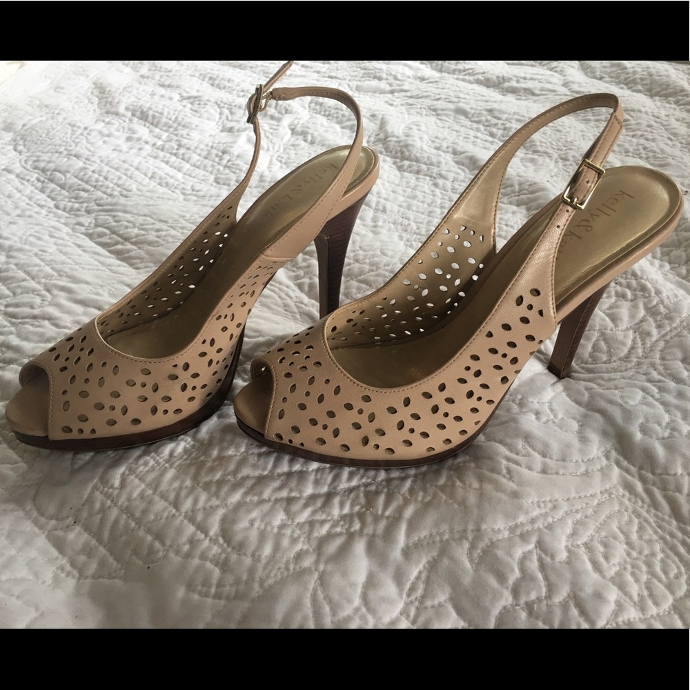 Kelly & Katie nude peekaboo heels, size 8.5