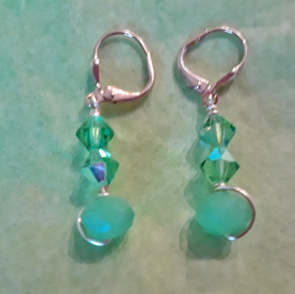 Beautiful Light Green Dangle Earrings
