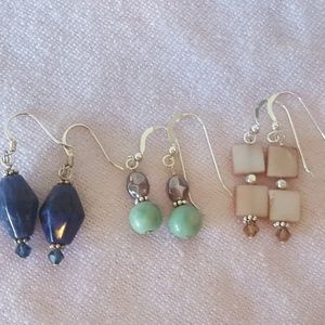 SET OF 3 HANDMADE PIERCED EARRINGS