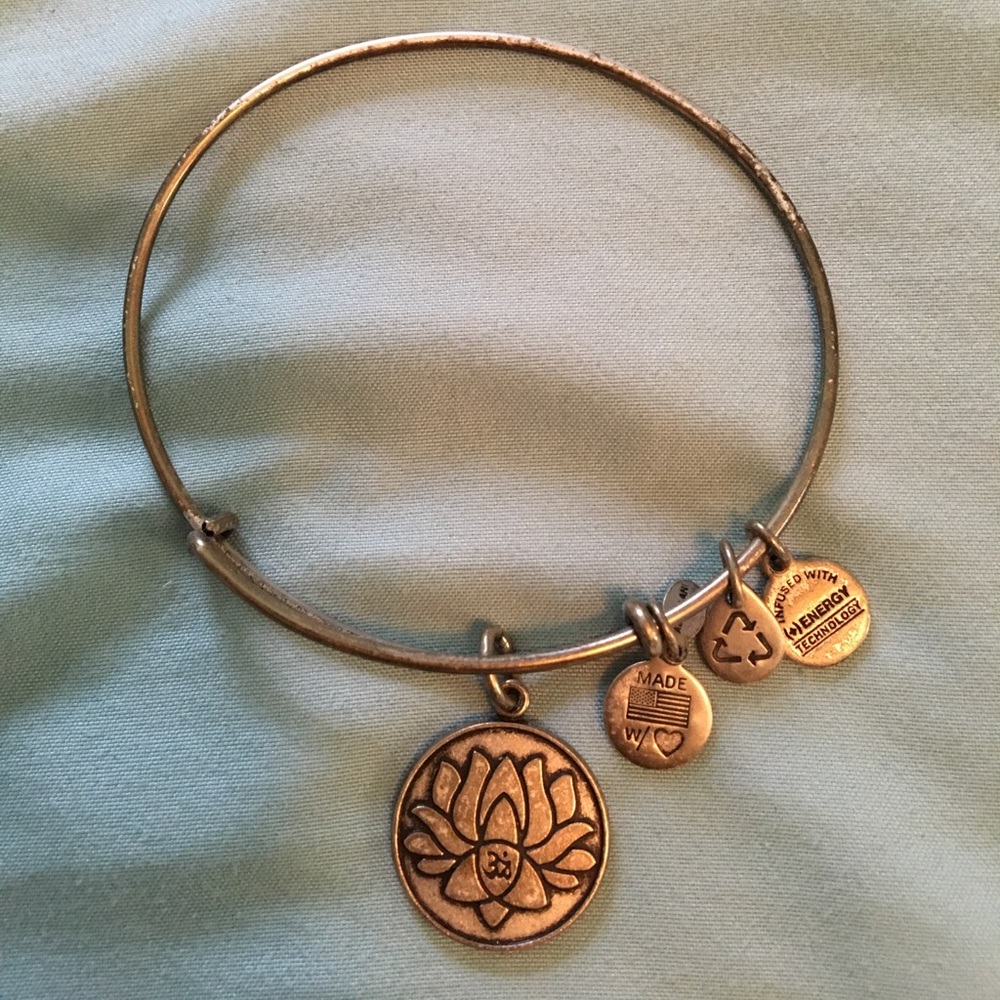 Alex & Ani lotus flower peace bangle