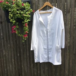 WHITE LINEN OPEN JACKET: GARNET HILL NWT HP 3/12