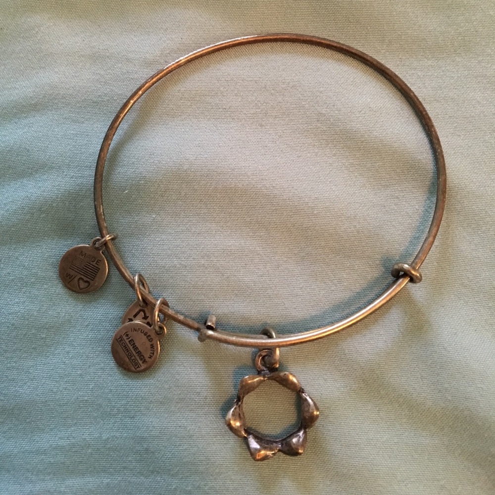 Silver Alex & Ani crown bangle