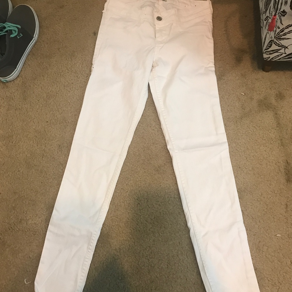 White hollister skinny jeans