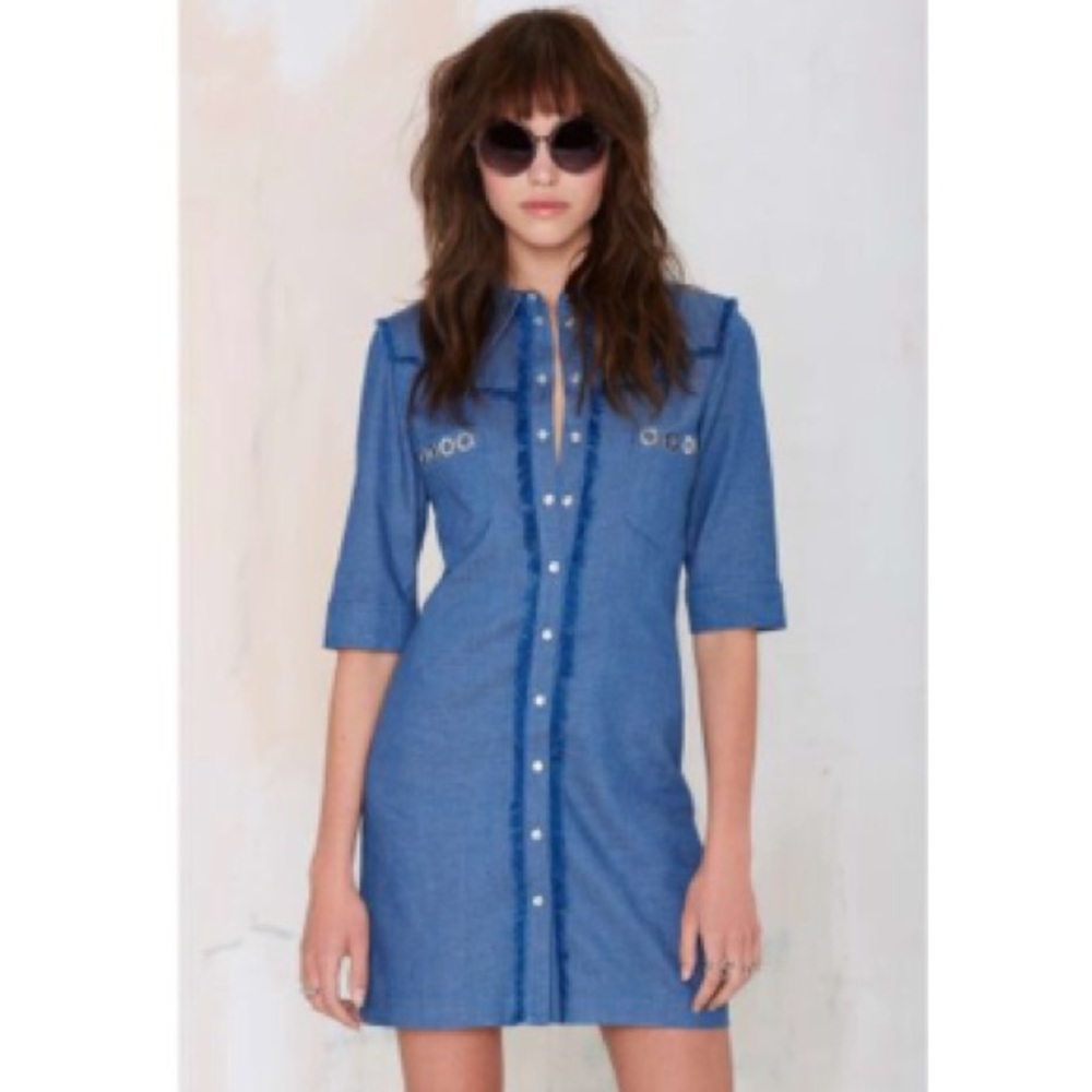 Blue Cassidy Chambray Denim Dress