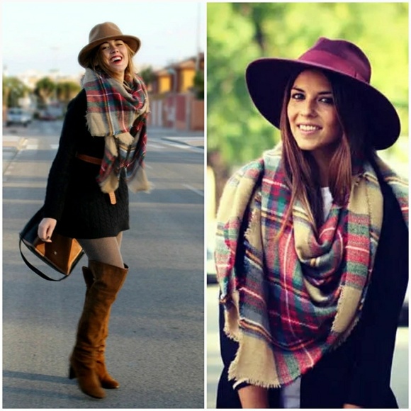 Tartan Plaid Blanket Scarf - Picture 2 of 6