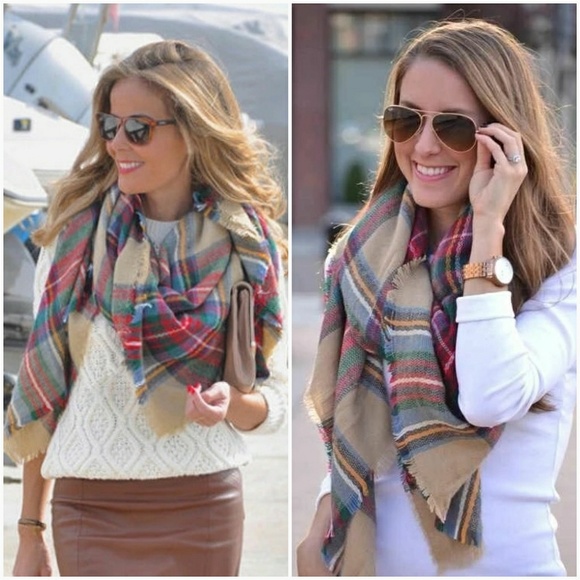 Tartan Plaid Blanket Scarf - Picture 3 of 6