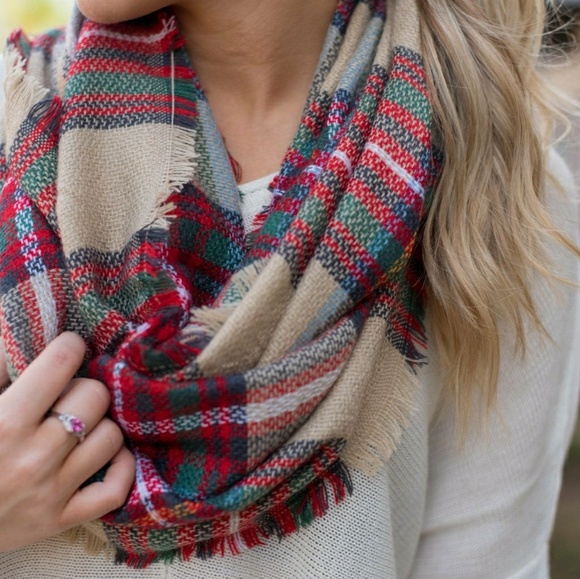 Tartan Plaid Infinity Scarf - Picture 2 of 6