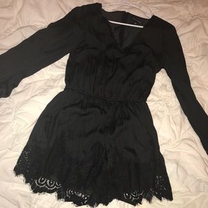 Silky black romper