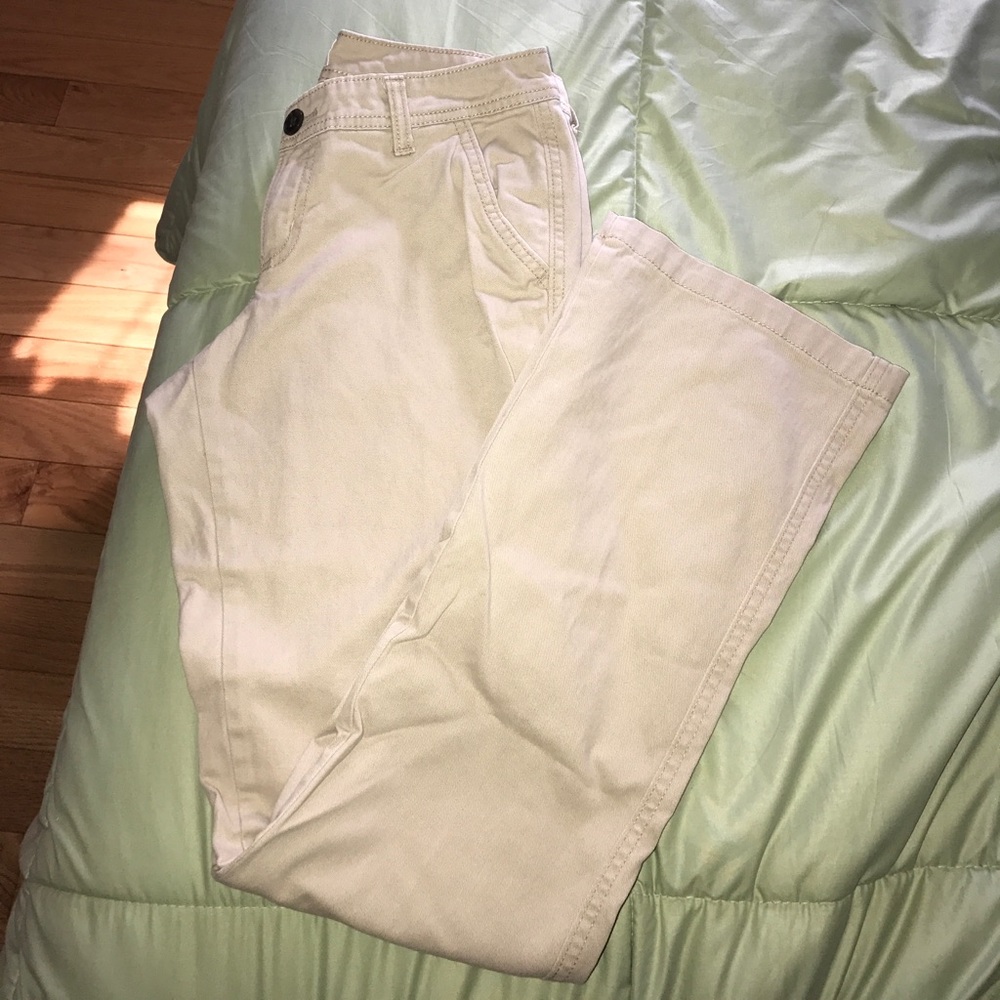 Beige Boot Cut Khakis