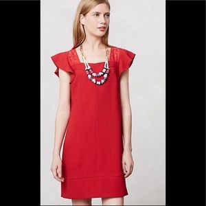 Anthropologie Cerise Shift Dress