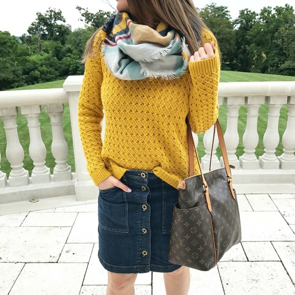 Lemon Plaid Tartan Infinity Scarf - Picture 3 of 5