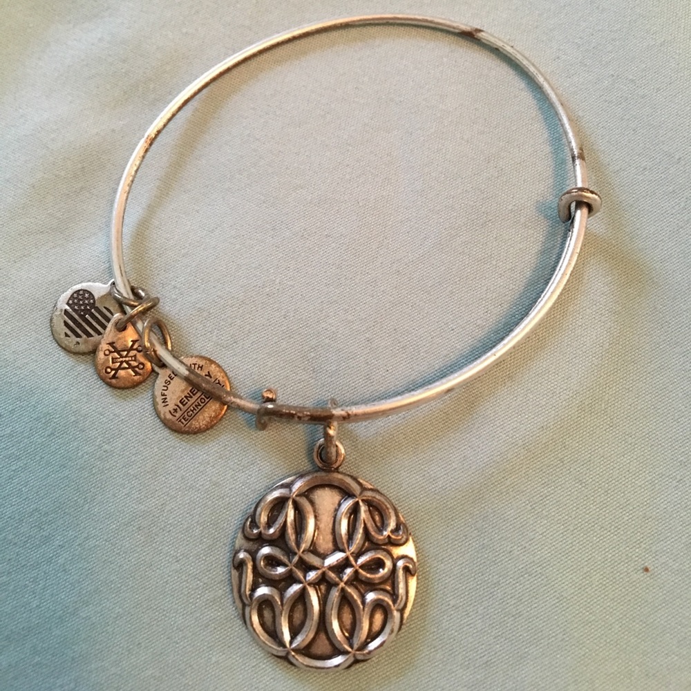 Alex & Ani silver tone Path of Life bangle