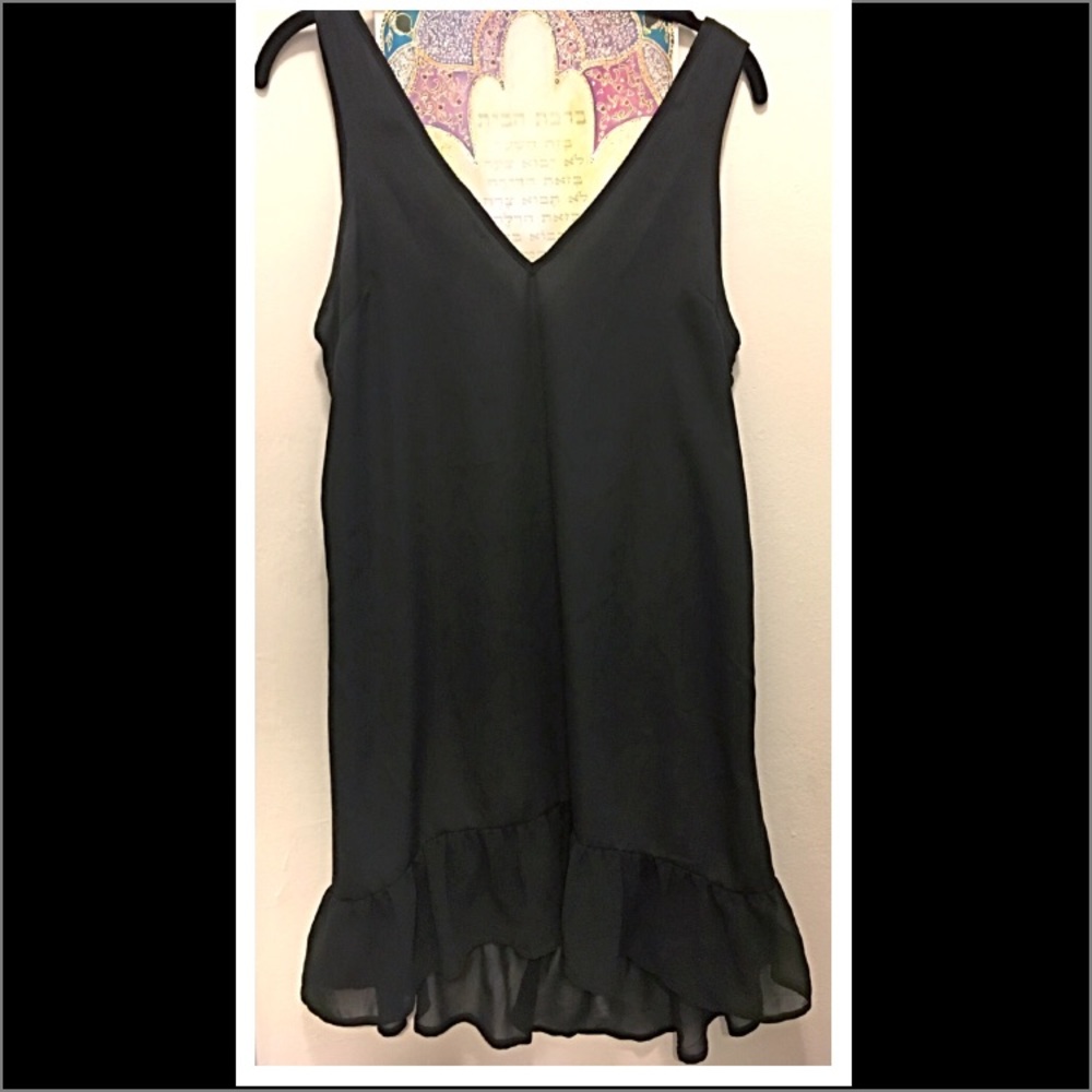 Black ruffle dress